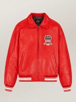 Women’s Avirex Cropped Icon Red Bomber Jacket
