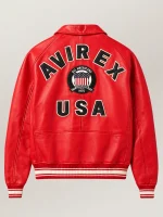 Women’s Avirex Cropped Icon Red Bomber Jacket