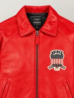 Women’s Avirex Cropped Icon Red Bomber Jacket