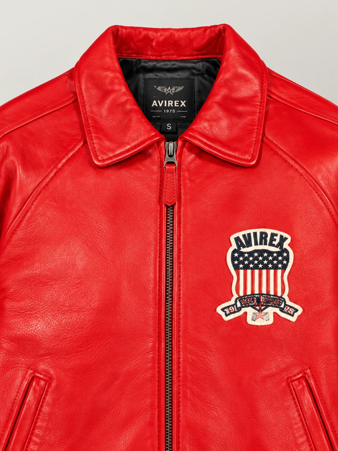 Women’s Avirex Cropped Icon Red Bomber Jacket