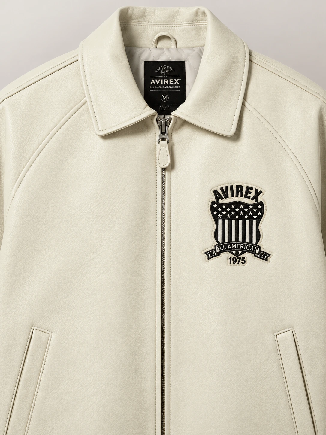Men’s Avirex Real Leather Jacket Tofu Flight Bomber American Varsity