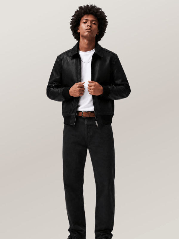 Men's Black Sheepskin Century A-2 Leather Jacket