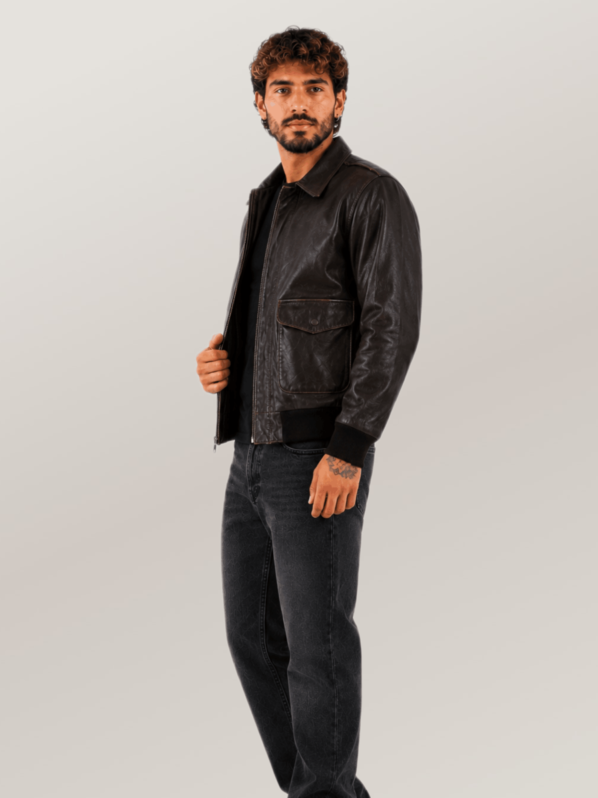 Men's Sheepskin Brown Mission A-2 Pilot’s Jacket
