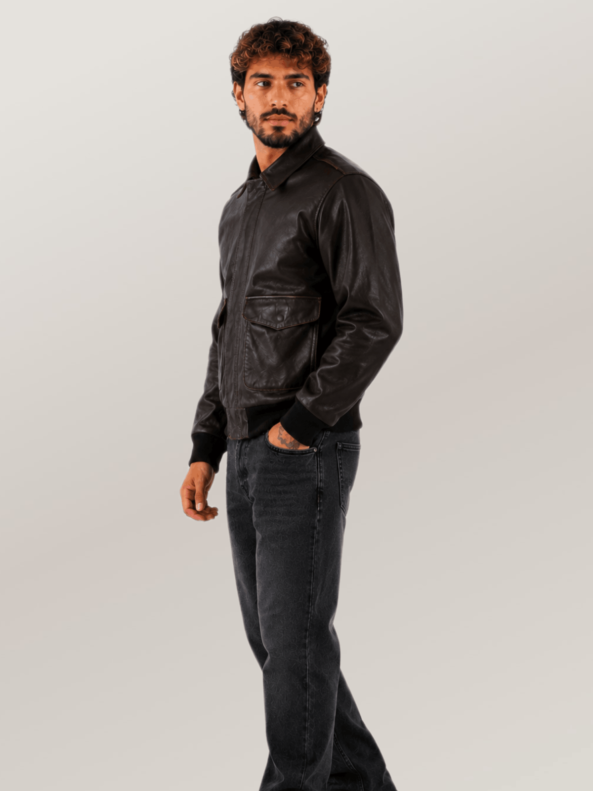 Men's Sheepskin Brown Mission A-2 Pilot’s Jacket