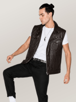 Men's Black lightly Alabama Moto Vest