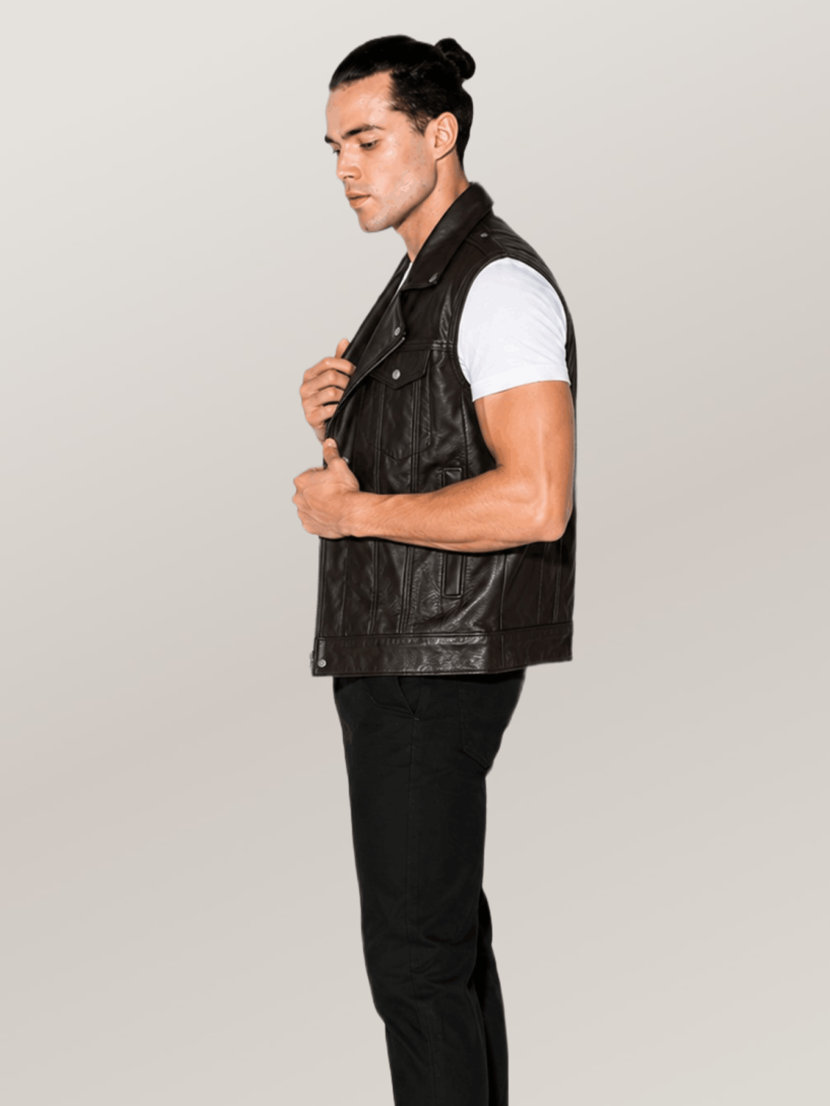 Men's Black lightly Alabama Moto Vest