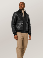 Men's Black Antique Sheepskin Jacket