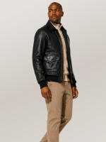 Men's Black Antique Sheepskin Jacket