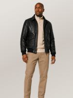 Men's Black Antique Sheepskin Jacket
