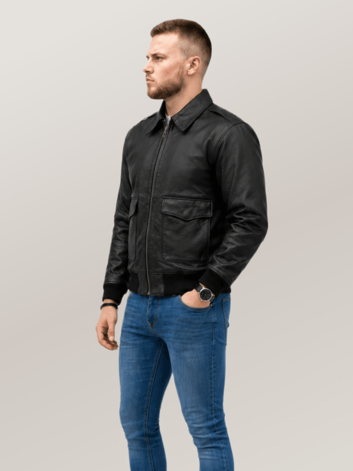 Men's Black Army Air Corp Leather Jacket