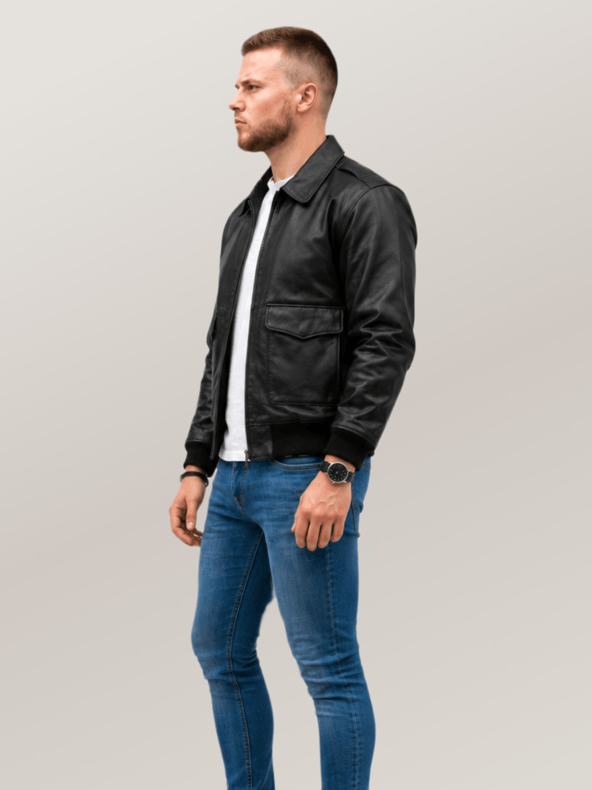 Men's Black Army Air Corp Leather Jacket
