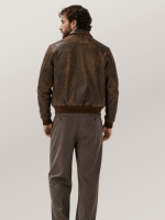 Men's Dark Brown Cowhide Battleworn A-2 Leather Jacket