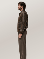 Men's Dark Brown Cowhide Battleworn A-2 Leather Jacket