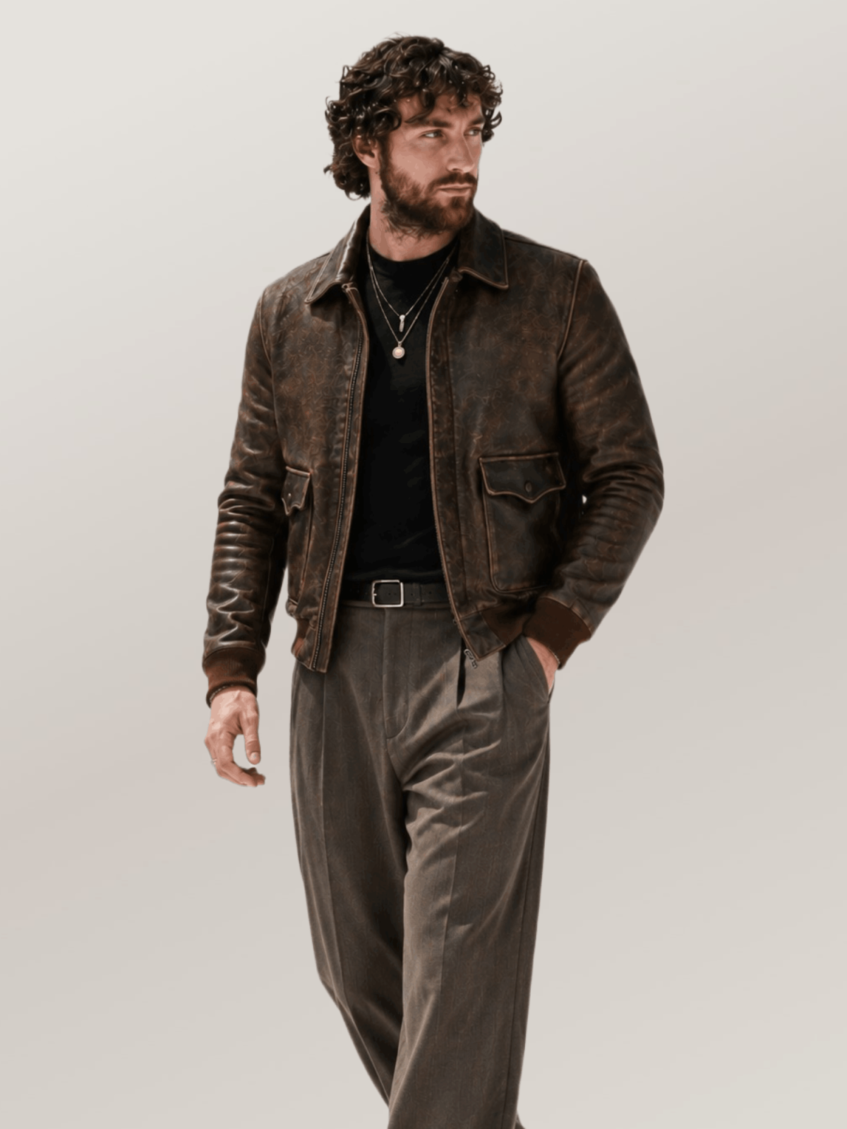 Men's Dark Brown Cowhide Battleworn A-2 Leather Jacket