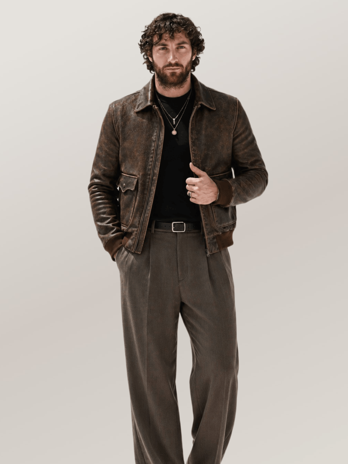 Men's Dark Brown Cowhide Battleworn A-2 Leather Jacket