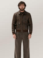 Men's Dark Brown Cowhide Battleworn A-2 Leather Jacket