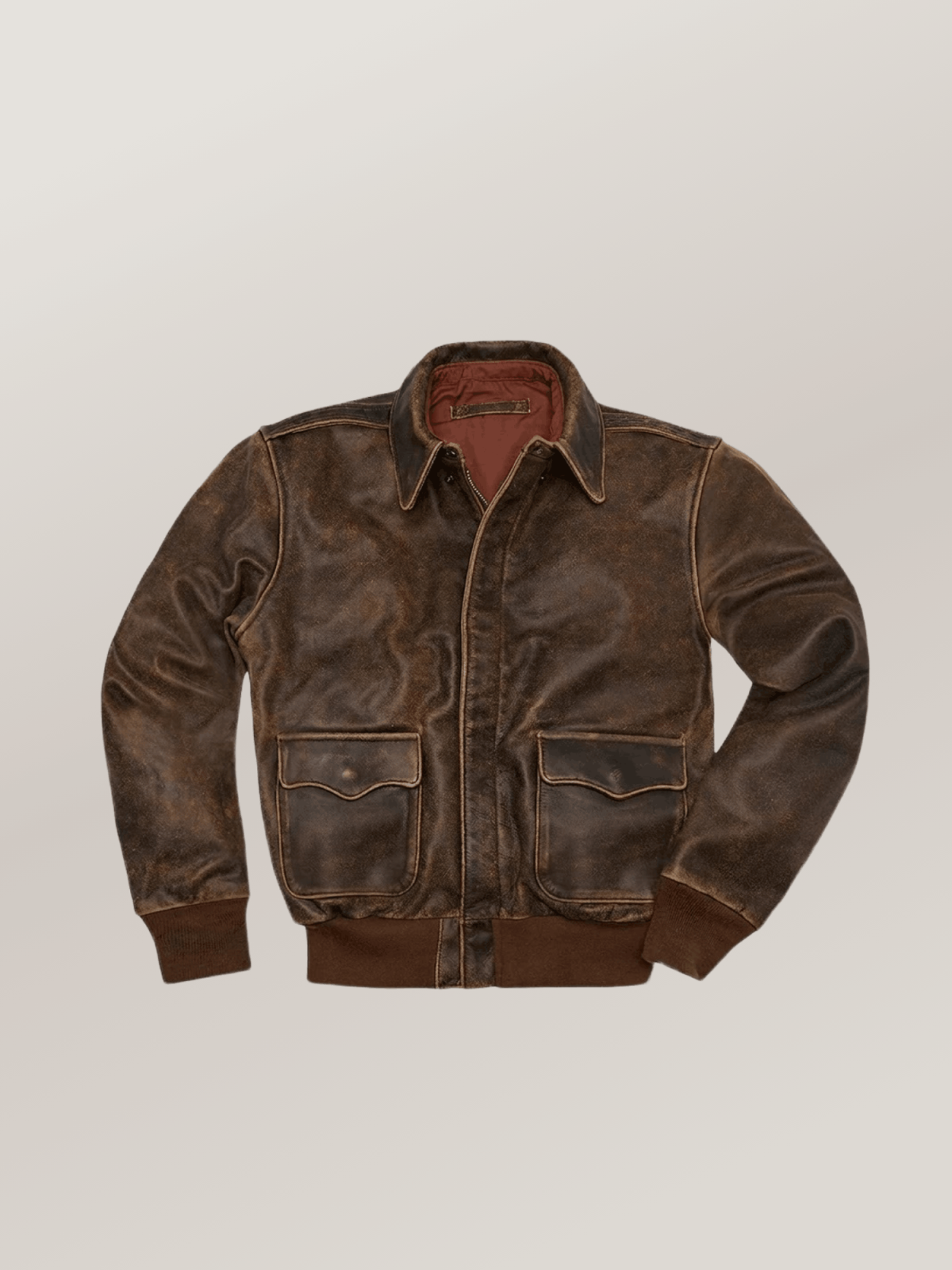 Men's Dark Brown Cowhide Battleworn A-2 Leather Jacket