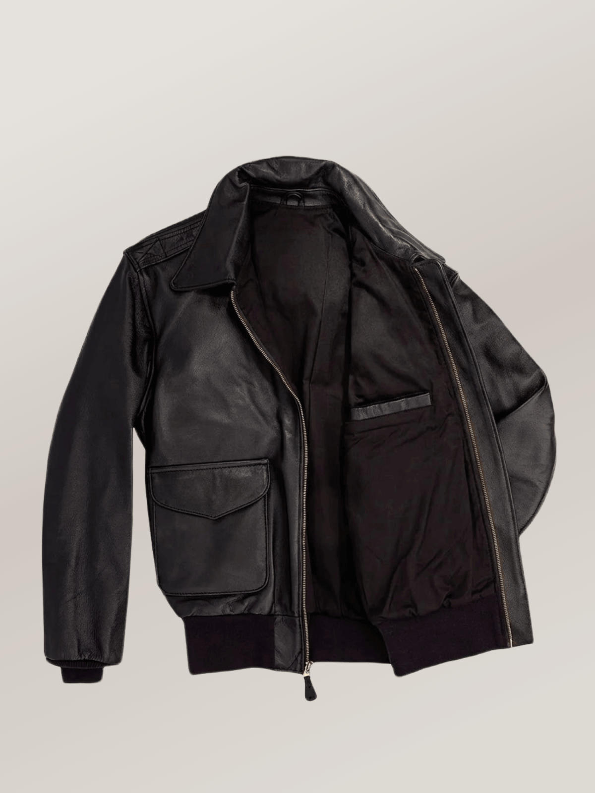 Men's Black Sheepskin Century A-2 Leather Jacket
