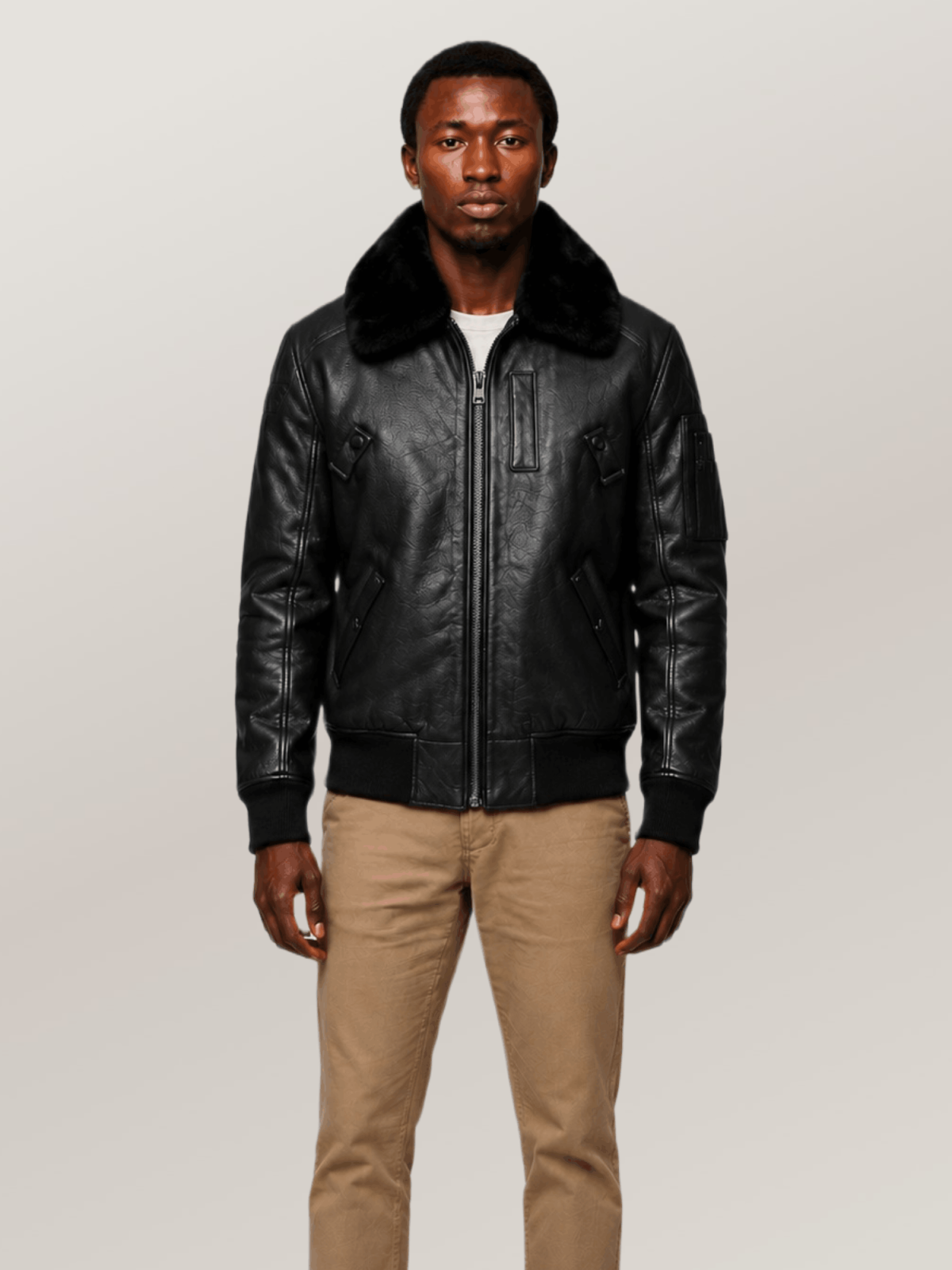 Men's Black Flight Leather Jacket