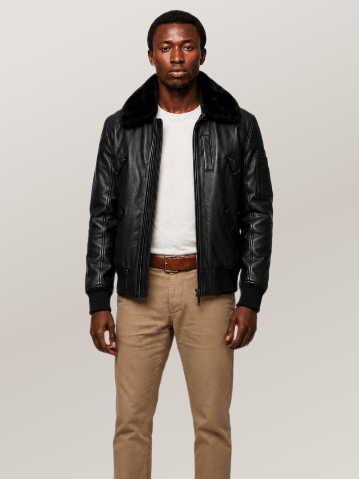 Men's Black Flight Leather Jacket