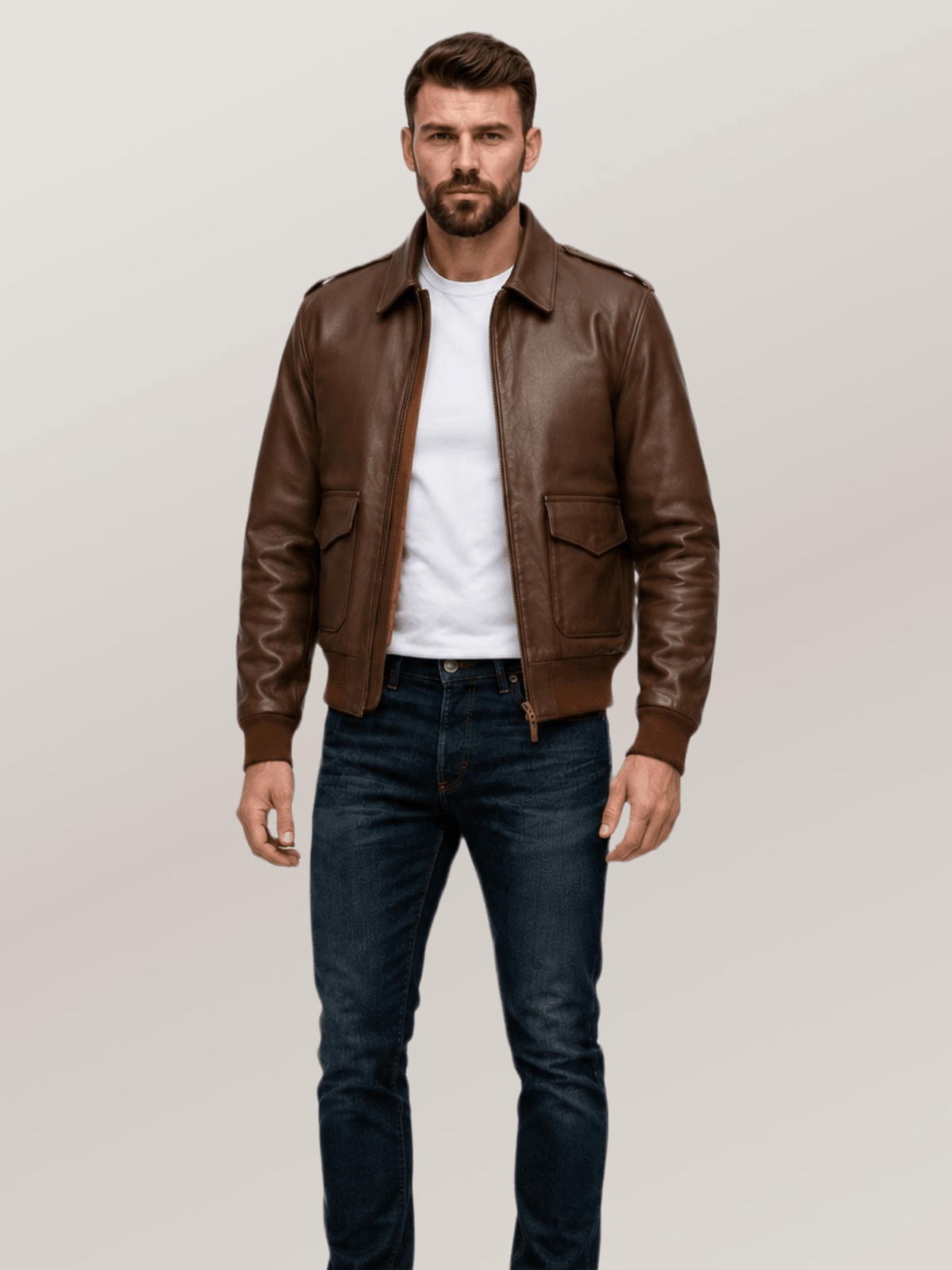 Men's Cowhide Brown Government Issue A-2 Jacket