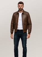 Men's Cowhide Brown Government Issue A-2 Jacket