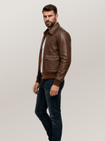 Men's Cowhide Brown Government Issue A-2 Jacket