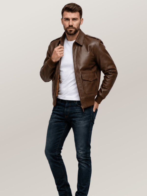 Men's Cowhide Brown Government Issue A-2 Jacket