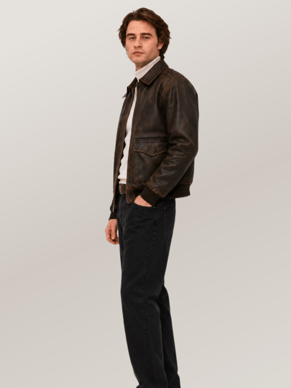Men's Brown Mustang A-2 Leather Jacket