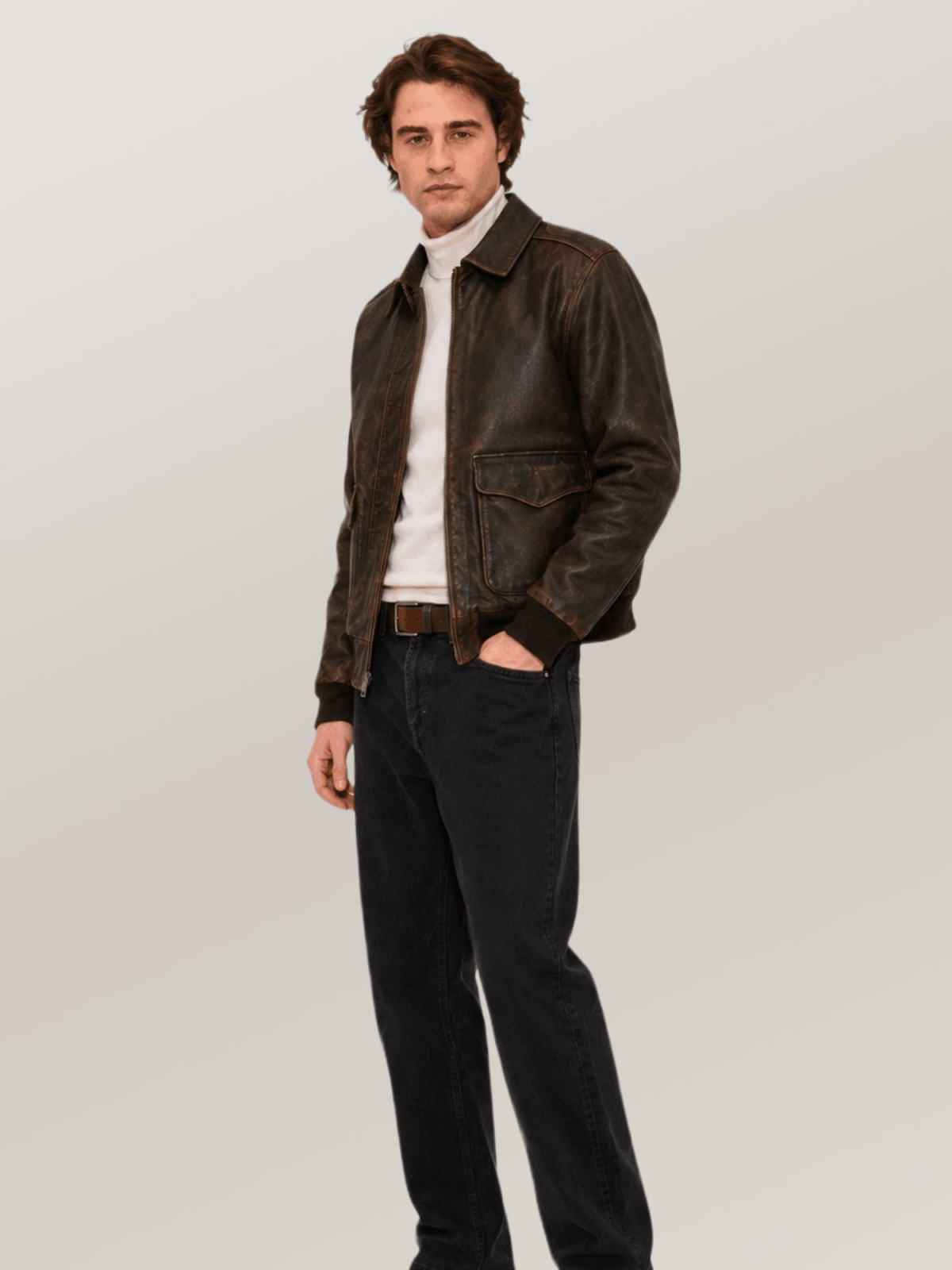 Men's Brown Mustang A-2 Leather Jacket