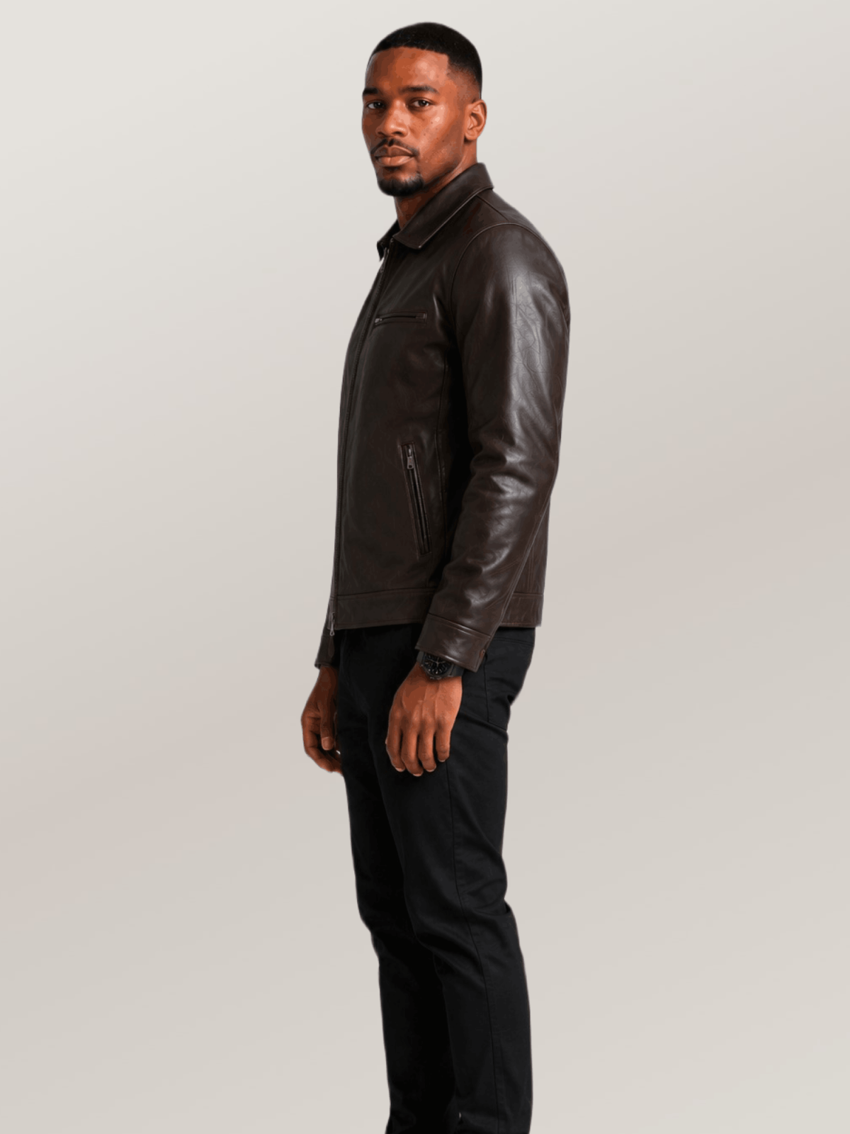 Men's Brown Open Road Moto Leather Jacket