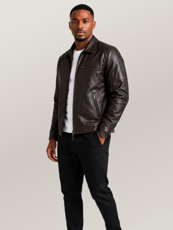 Men's Brown Open Road Moto Leather Jacket