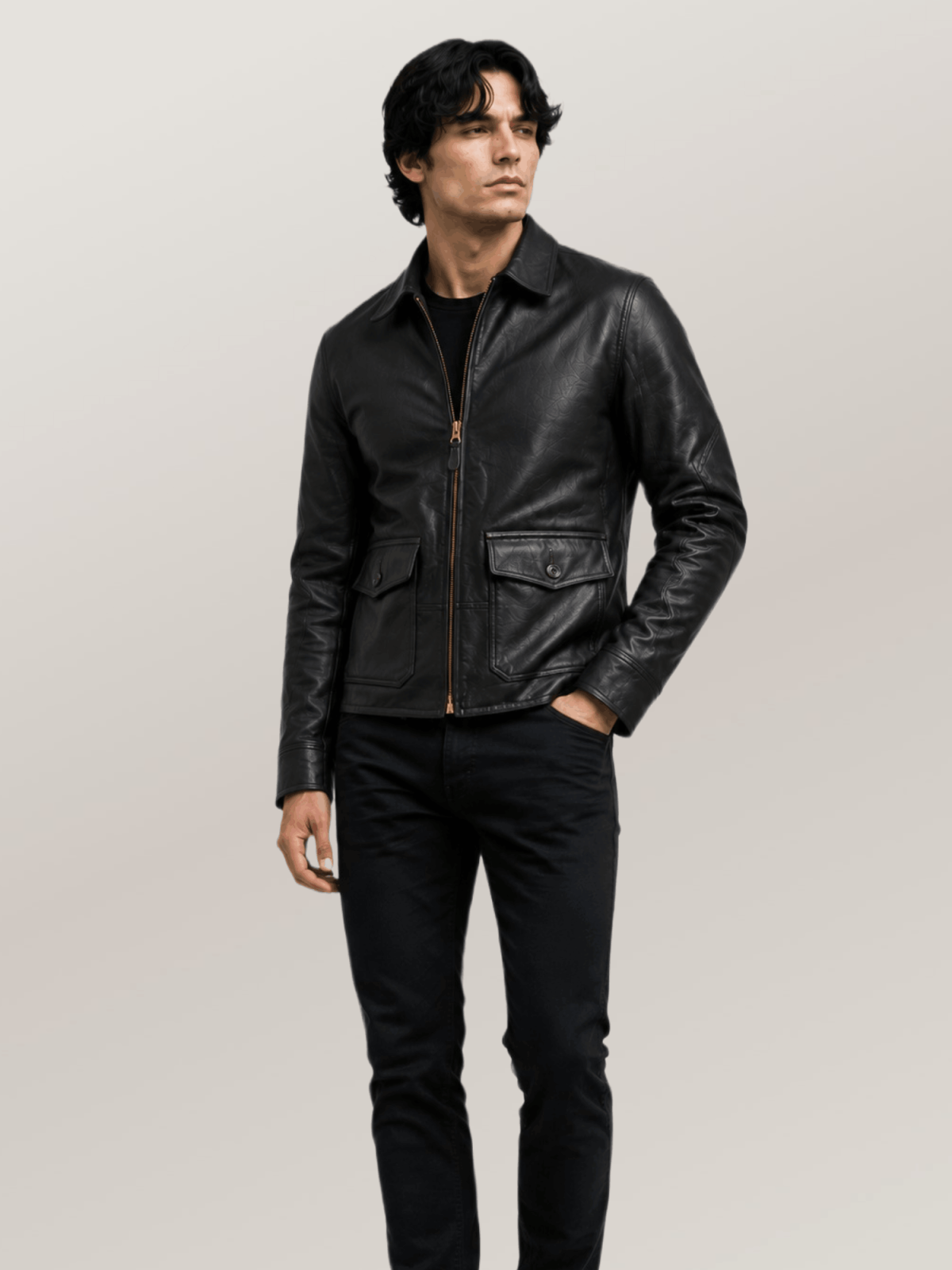 Men's Brown Type Carrier Leather Jacket
