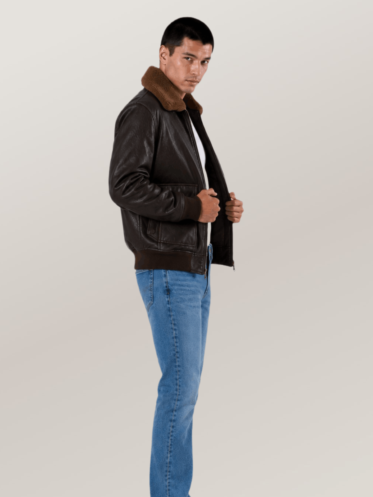 Men's Brown Classic Naval Aviator's Mission Flight Leather Jacket