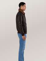 Men's Brown Classic Naval Aviator's Mission Flight Leather Jacket