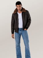 Men's Brown Classic Naval Aviator's Mission Flight Leather Jacket