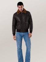 Men's Brown Classic Naval Aviator's Mission Flight Leather Jacket