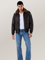 Men's Brown Classic Naval Aviator's Mission Flight Leather Jacket