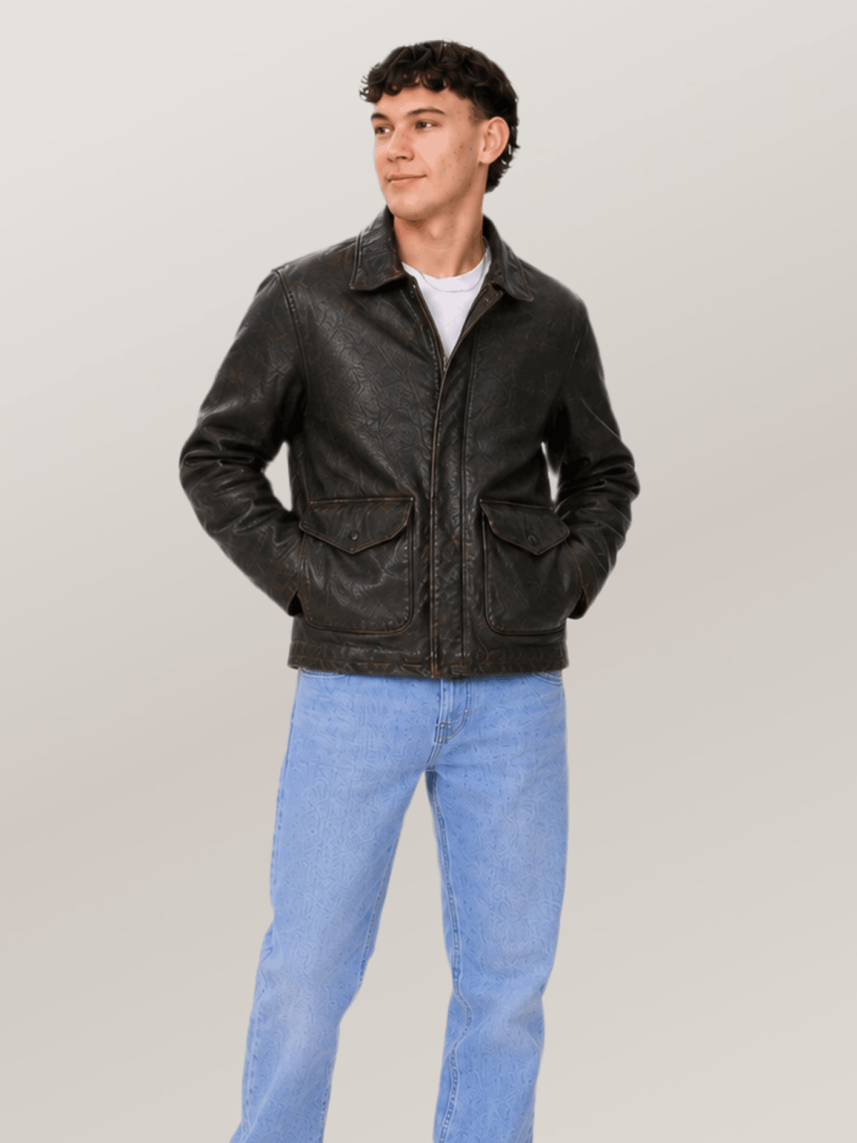 Men's Vintage Roughneck Oil Driller Leather Jacket
