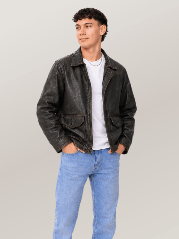 Men's Vintage Roughneck Oil Driller Leather Jacket