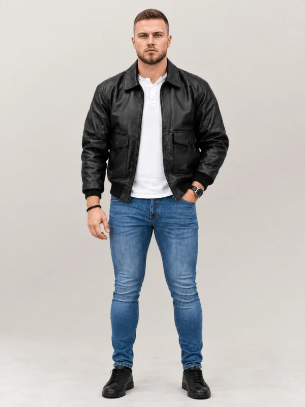 Men's Black Army Air Corp Leather Jacket