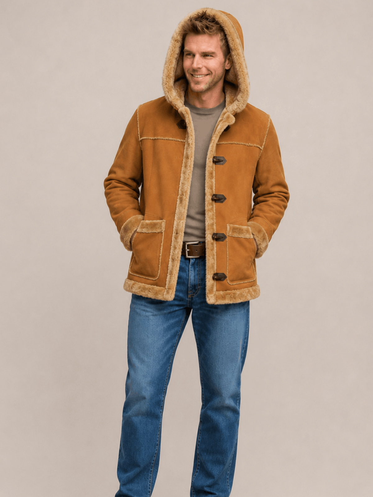 Men’s Aviator Denali Fur Brown Jacket