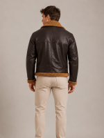Men's B3 Flying Aviator Pilot Shearling Brown Jacket
