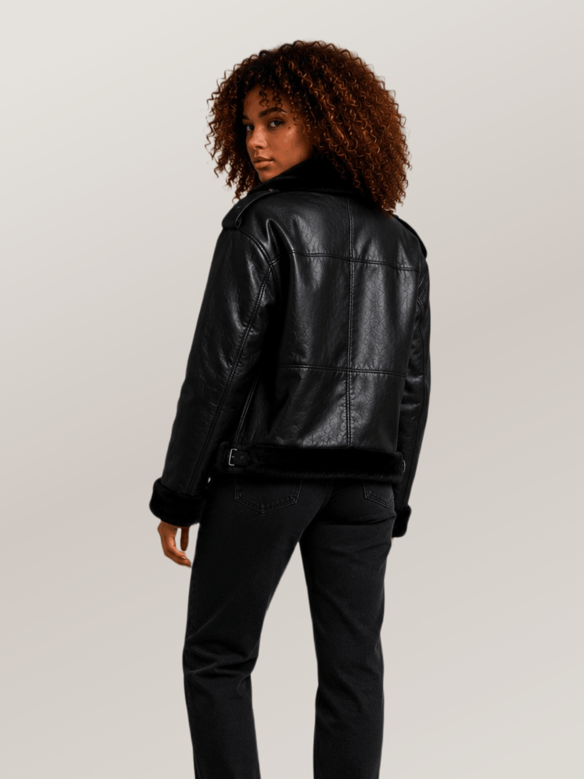 Women's Black B-3 Bomber Leather Jacket
