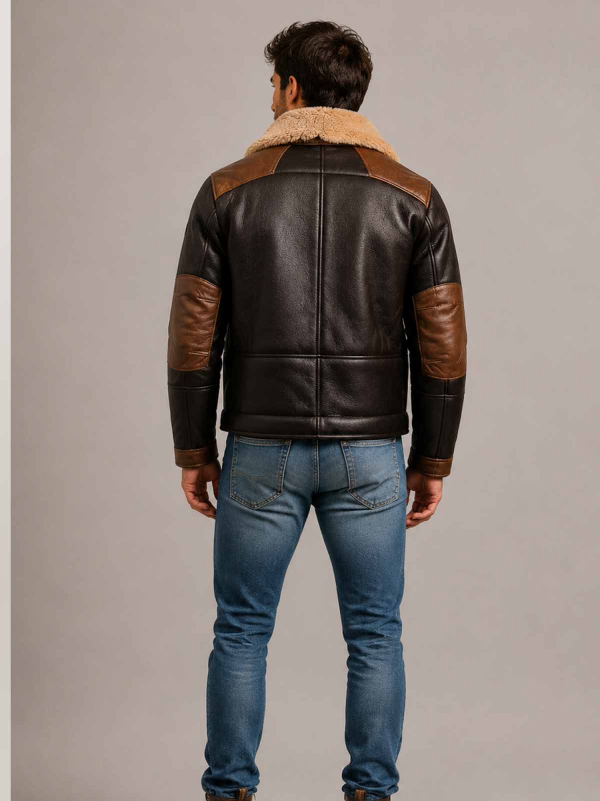 Men's F-35 Aviator Chocolate Sheepskin Jacket