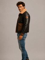 Men's F-35 Aviator Chocolate Sheepskin Jacket