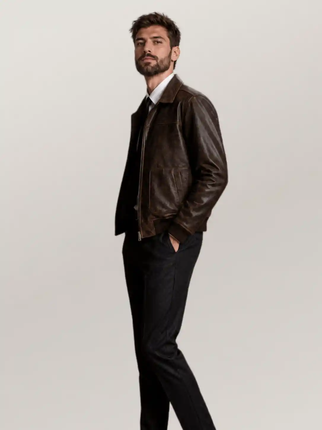 Men's Maverick Leather Bomber Jacket