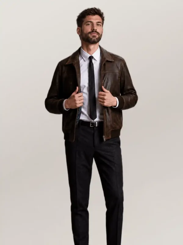 Men's Maverick Leather Bomber Jacket