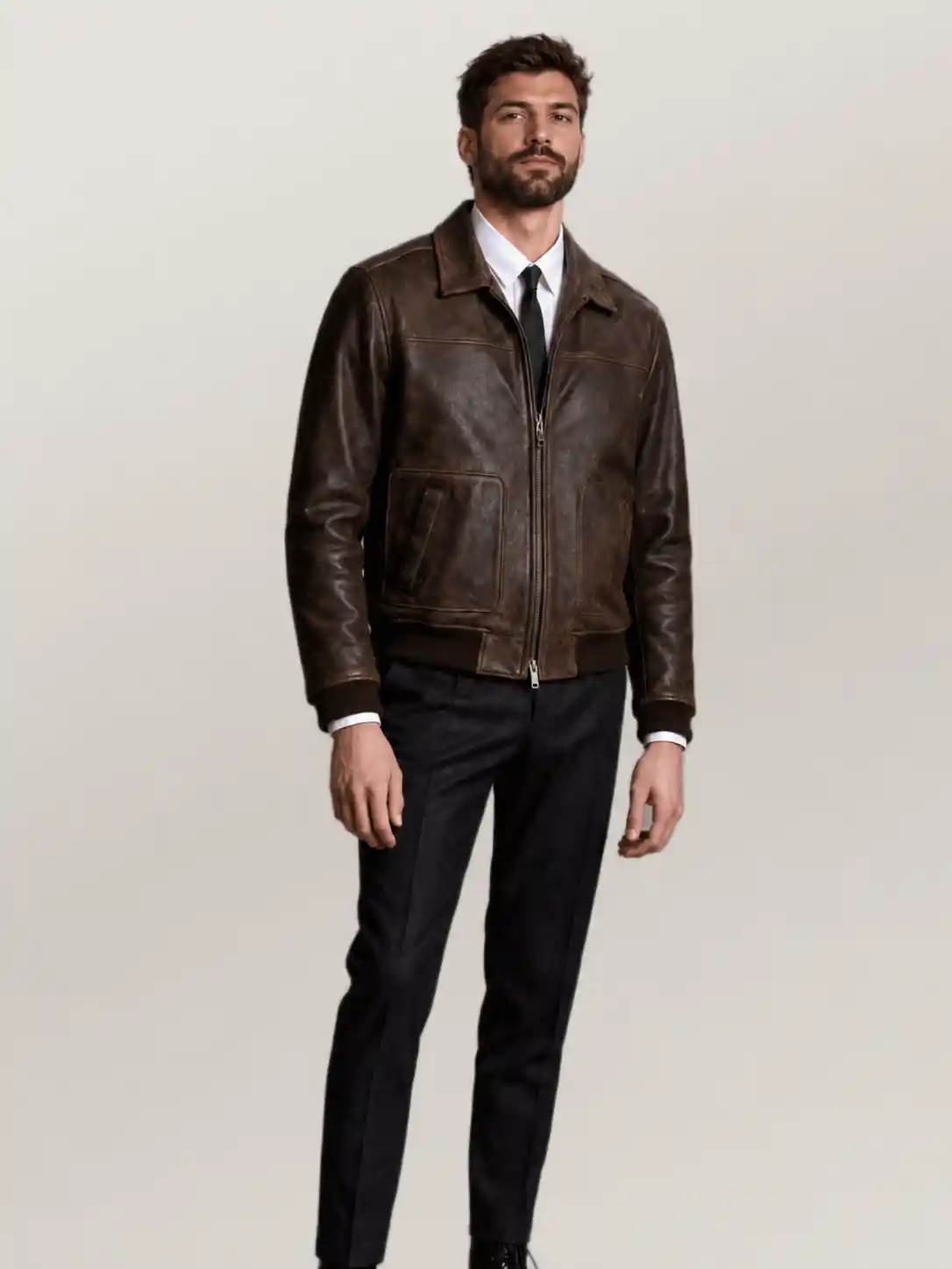 Men's Maverick Leather Bomber Jacket