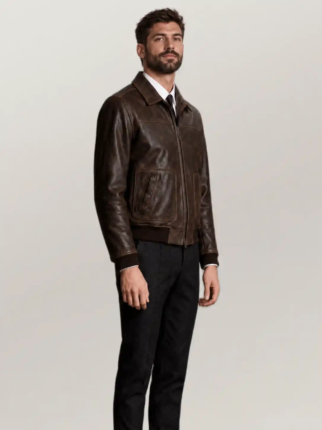 Men's Maverick Leather Bomber Jacket